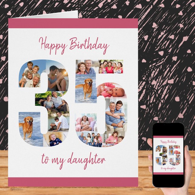 Happy 35th Birthday Daughter Big 35 Photo Collage (Creator Uploaded)