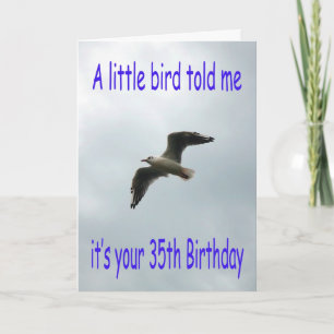 Happy 35th Birthday Flying Seagull bird Card