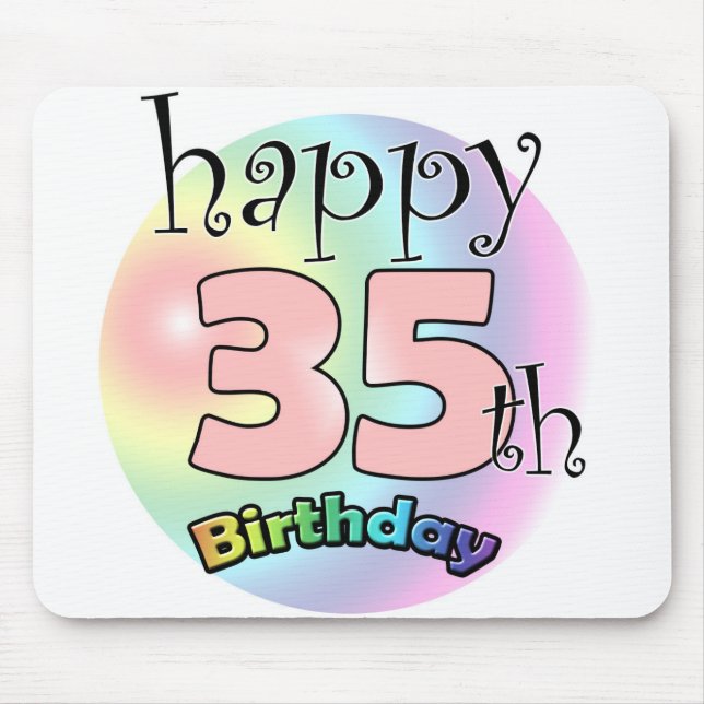 Happy 35th birthday (roze) mouse pad (Front)