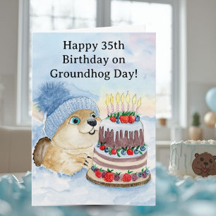  Happy 35th Groundhog Day Birthday  Card