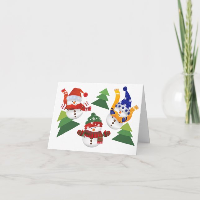 Happy 3 Snowman Christmas Card (Front)