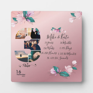 Happy 3rd Anniversary ,Custom Photo collage Plaque