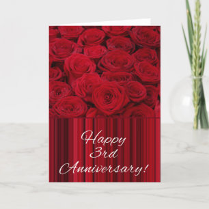 Happy 3rd Anniversary roses Card