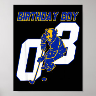 Happy 3rd Birthday Boy Hockey Bison Ice Hockey The Poster