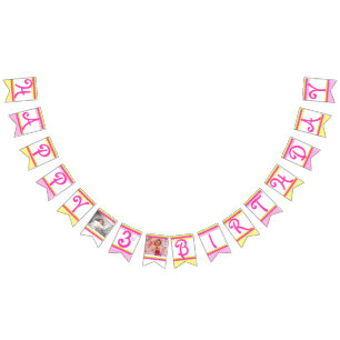 Happy 3rd Birthday girl photo age bunting Bunting