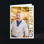 Happy 3rd Birthday Photo college Card<br><div class="desc">Happy 3rd Birthday Photo Frame Card Celebrate a special milestone with this Happy 3rd Birthday photo frame card, featuring a fun cutout design where your own photo becomes part of the artwork. The bold “Happy 3rd Birthday” wording overlays the image, creating a playful and personalised greeting perfect for children’s birthday...</div>
