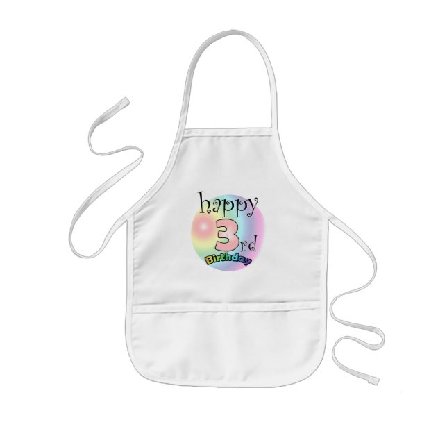 Happy 3rd Birthday (roze) Kids Apron (Front)
