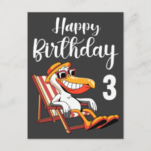 happy 3th birthday postcard