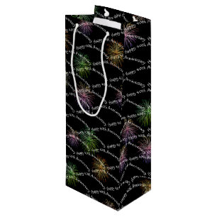 Happy 40th Anniversary Fireworks Wine Gift Bag