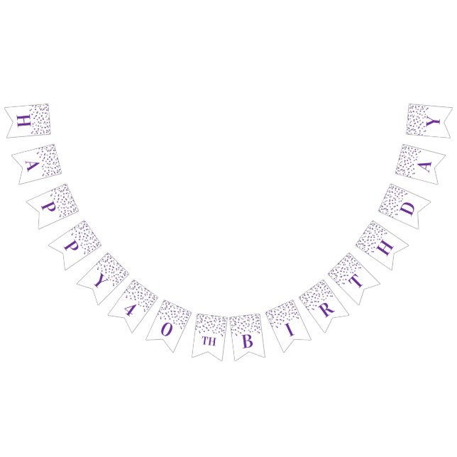 Happy 40th Birthday Banner Purple Silver Confetti (All)