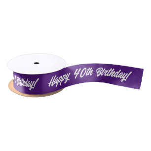 Happy 40th Birthday custom color gift ribbon Satin Ribbon