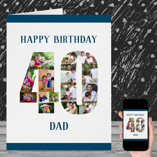 Happy 40th Birthday Dad Number 40 Photo Collage (Creator Uploaded)