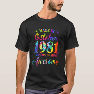 Happy 40Th Birthday Decoration Made In October 198 T-Shirt