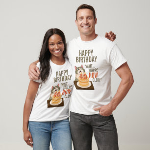 Happy 40th Birthday Funny Cat Humour Retro Joke T-Shirt