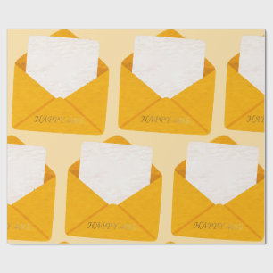 Happy 40th Birthday Gold Envelope Blank Note Wrapping Paper