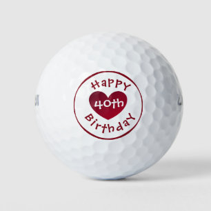 Happy 40th Birthday golf balls by dalDesignNZ