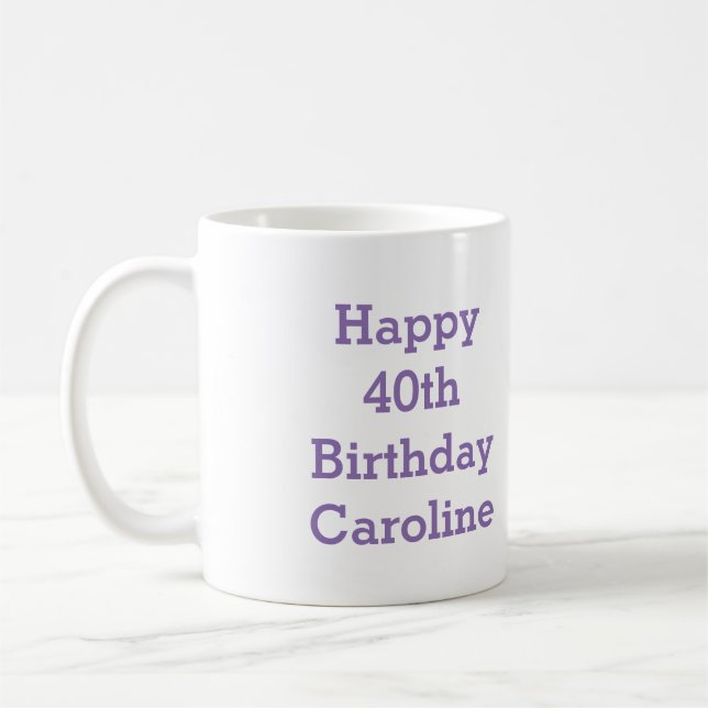 Happy 40th Birthday Mug (Left)