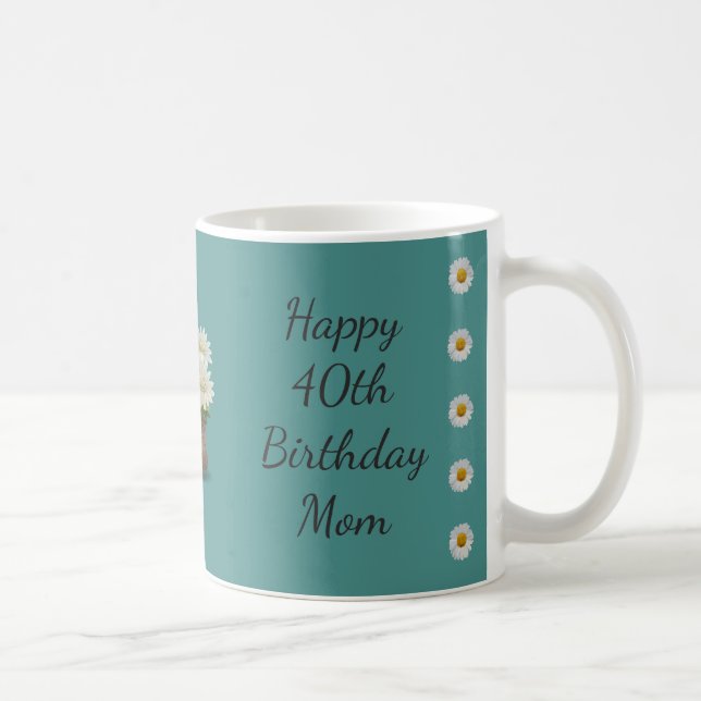 Happy 40th Birthday Mum Coffee Mug (Right)