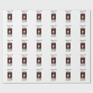 Happy 40th birthday photo modern simple minimal wrapping paper
