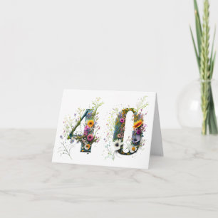 Happy 40th Birthday Sprays of Wildflowers Card