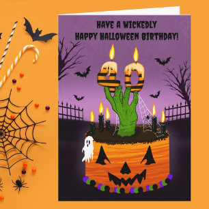 Happy 40th Halloween Birthday Spooky Cake Card