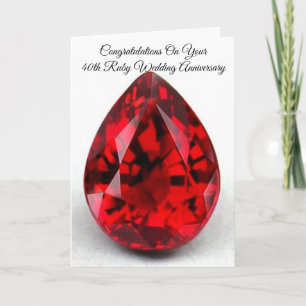 Happy 40th Wedding Anniversary Card Ruby