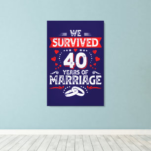 Happy 40th Wedding Anniversary couples anniversary Canvas Print