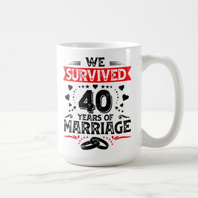 Happy 40th Wedding Anniversary couples anniversary Coffee Mug (Right)