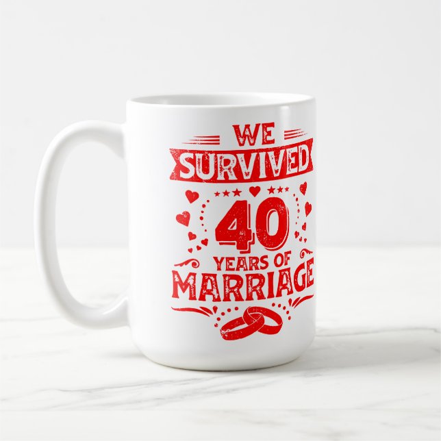 Happy 40th Wedding Anniversary couples anniversary Coffee Mug (Left)