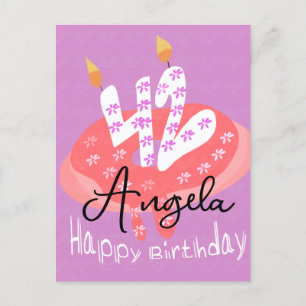 Happy 42nd Birthday Doughnut Cake Postcard