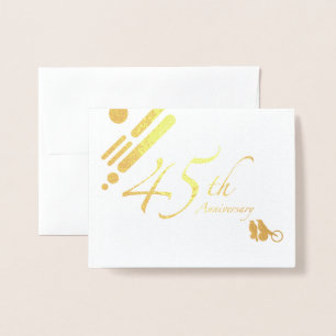 Happy 45th Anniversary Mod Birds Foil Card