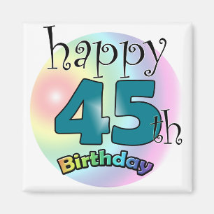 Happy 45th Birthday (blauw) Magnet