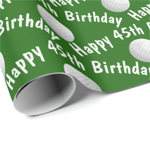 Happy 45th Birthday golf balls Wrapping Paper