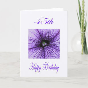 Happy 45th Birthday purple Blossom Card