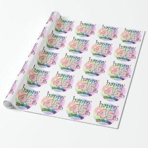Happy 45th Birthday (roze) Wrapping Paper