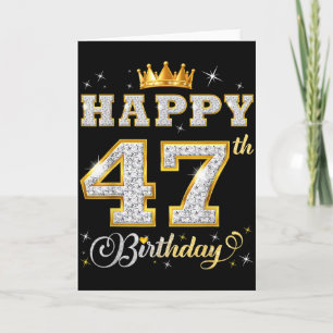 Happy 47th Birthday 47 Years Old Women Men Birthda Card