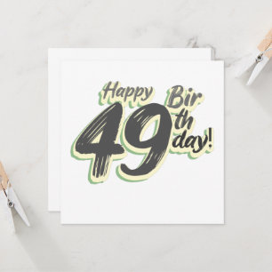 Happy 49th Birthday paint font Invitation