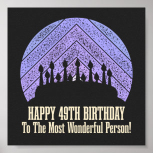 Happy 49th Birthday wishing saying quote Poster