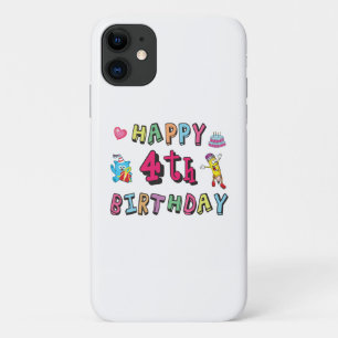 Happy 4th Birthday. 4 year b-day. Case-Mate iPhone Case