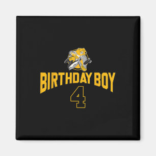 Happy 4th Birthday Boy Hockey Bear Ice Hockey Them Magnet
