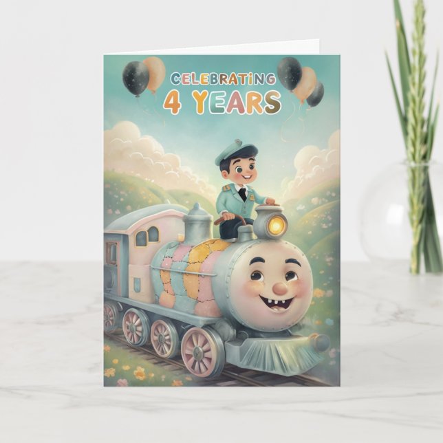 Happy 4th Birthday Card (Front)