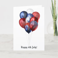 Happy 4th July Glitter Balloons Family Photo