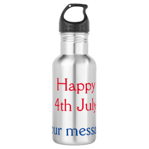 Happy 4th July independence day add name text 532 Ml Water Bottle
