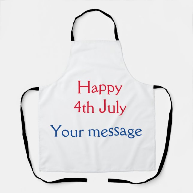 Happy 4th July independence day add name text Apron (Front)