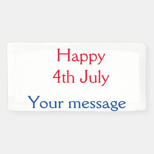 Happy 4th July independence day add name text Banner