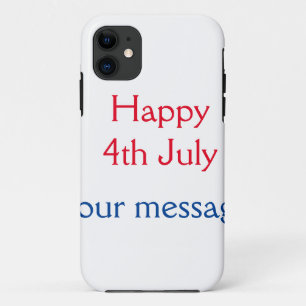 Happy 4th July independence day add name text Case-Mate iPhone Case