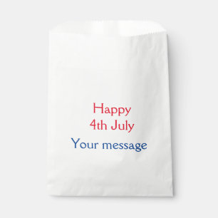 Happy 4th July independence day add name text Favour Bags
