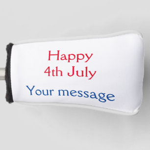 Happy 4th July independence day add name text Golf Head Cover
