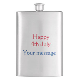 Happy 4th July independence day add name text Hip Flask