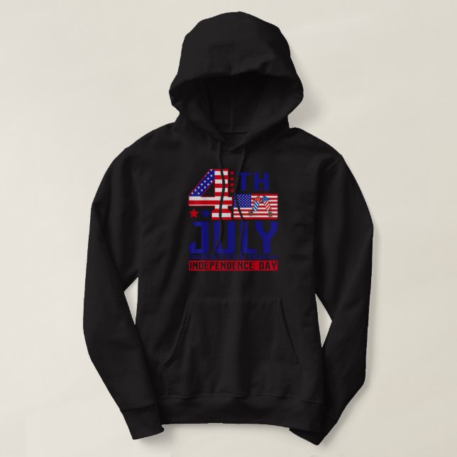 Happy 4th July Independence Day Fourth Of July T-S Hoodie (Design Front)